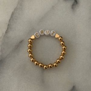 Personalized name bracelet 14k gold filled balls